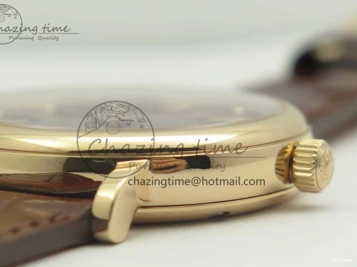 MIROTIME 0419 SportInspired Portofino IW458101 RG MK 1:1 Best Edition Gray Dial On Brown Leather Strap MIYOTA 7165